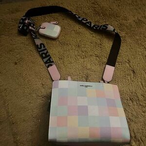 Karl Lagerfeld Multicolor Checkered Crossbody Bag